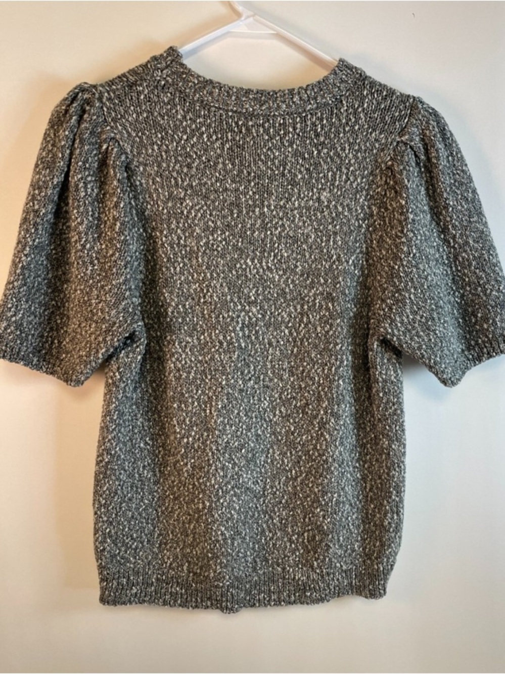 Universal Thread Dark Gray Puff Short Sleeve Knitted Sweater Size XS
